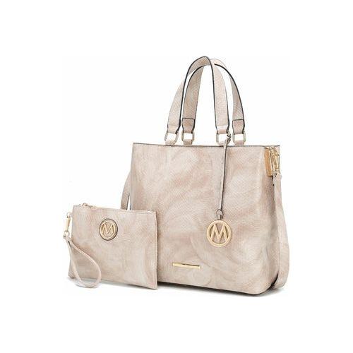 Load image into Gallery viewer, Beryl Snake embossed Vegan Leather Women Tote Bag with Wristlet
