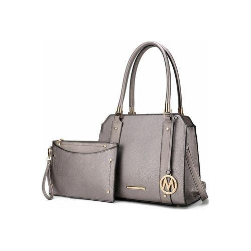 Norah Vegan Leather Women Satchel Bag with Wristlet