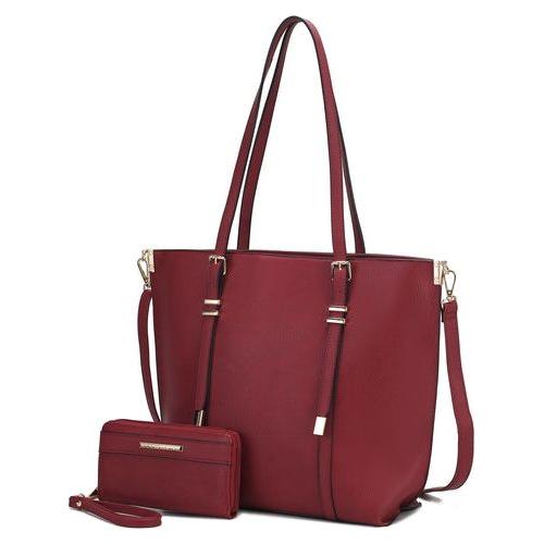 Load image into Gallery viewer, Emery Vegan Leather Women Tote Bag with Wallet – Sophisticated Elegance
