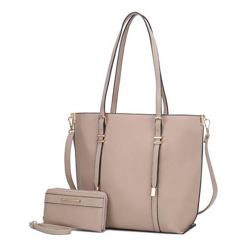 Load image into Gallery viewer, Emery Vegan Leather Women Tote Bag with Wallet – Sophisticated Elegance
