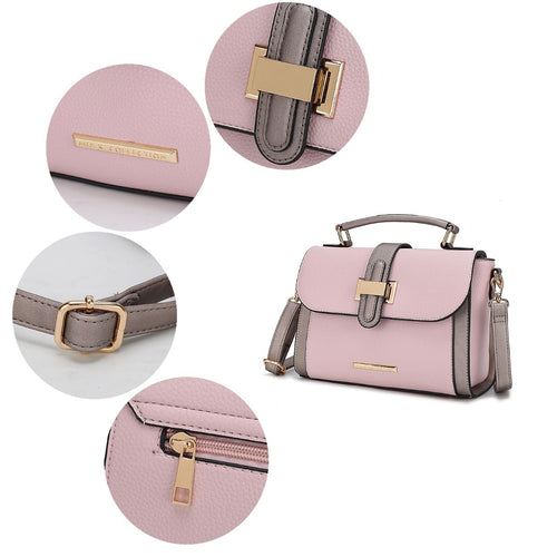 Load image into Gallery viewer, Willa Color Block Vegan Leather Women Shoulder Bag
