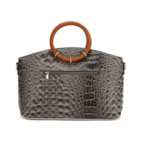 Load image into Gallery viewer, Phoebe Faux Crocodile-Embossed Vegan Leather Women Tote with
