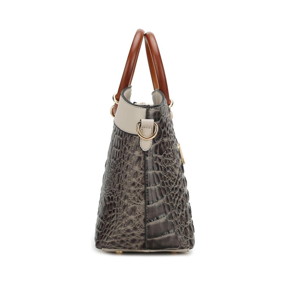 Phoebe Faux Crocodile-Embossed Vegan Leather Tote Bag