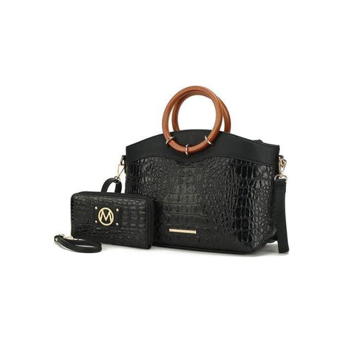 Load image into Gallery viewer, Phoebe Faux Crocodile-Embossed Vegan Leather Women Tote with
