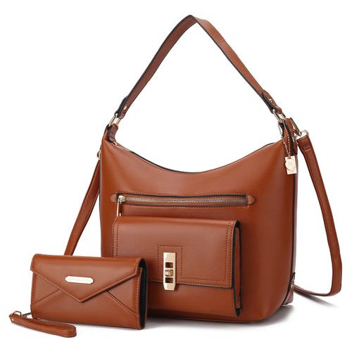 Load image into Gallery viewer, Clara Vegan Leather Women Shoulder Bag with Wristlet Wallet
