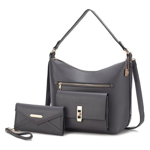 Load image into Gallery viewer, Clara Vegan Leather Women Shoulder Bag with Wristlet Wallet
