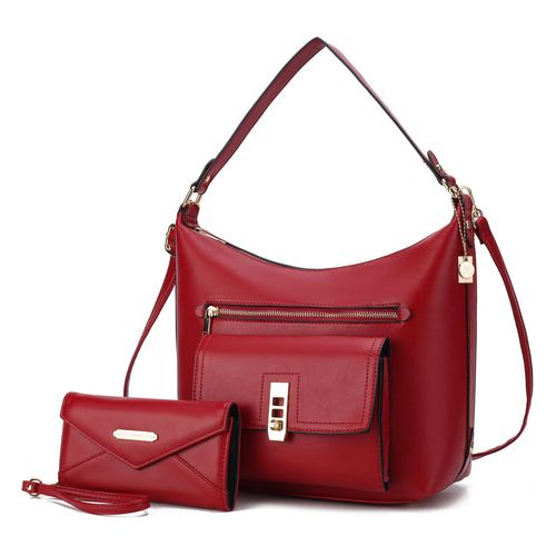 Load image into Gallery viewer, Clara Vegan Leather Women Shoulder Bag with Wristlet Wallet
