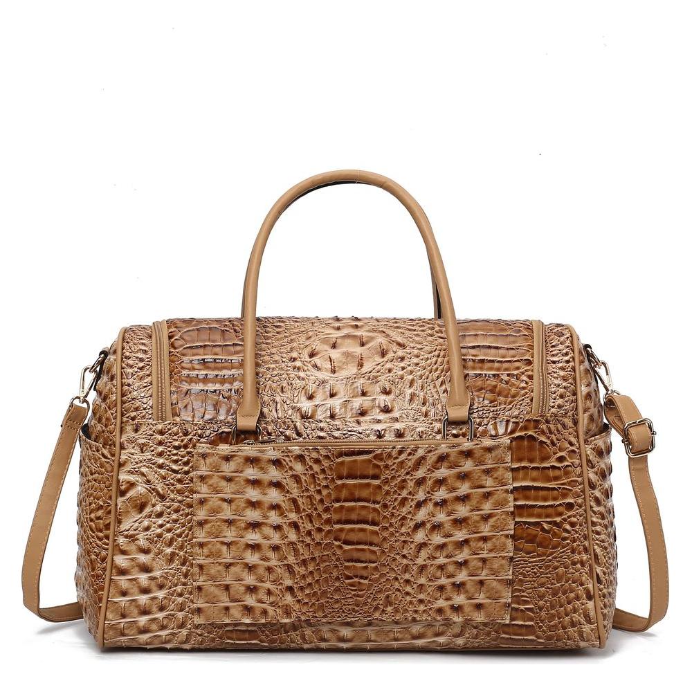 MKF Collection Rina Crocodile Embossed Vegan Leather Duffle Bag