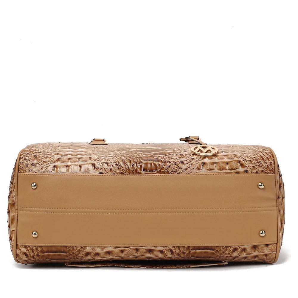 MKF Collection Rina Crocodile Embossed Vegan Leather Duffle Bag