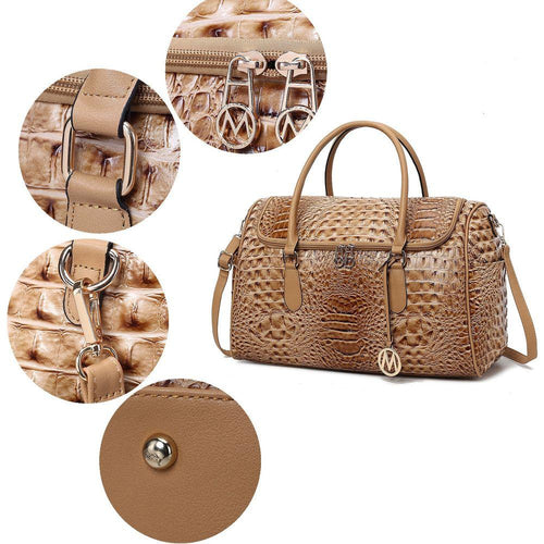 Load image into Gallery viewer, MKF Collection Rina Crocodile Embossed Vegan Leather Duffle Bag
