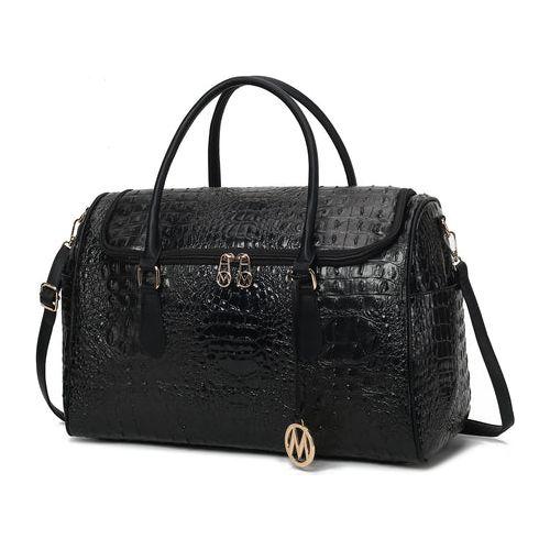 MKF Collection Rina Crocodile Embossed Vegan Leather Duffle Bag