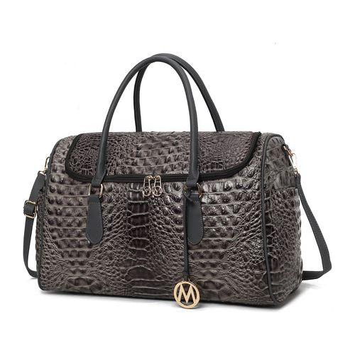 MKF Collection Rina Crocodile Embossed Vegan Leather Duffle Bag