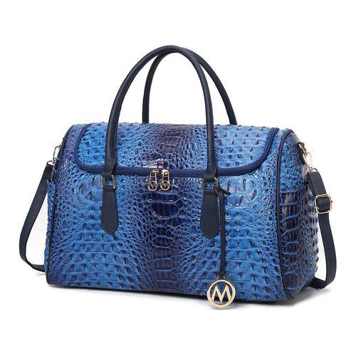 MKF Collection Rina Crocodile Embossed Vegan Leather Duffle Bag