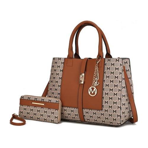 Load image into Gallery viewer, MKF Collection Yuliana Circular Print Satchel Bag with Wallet
