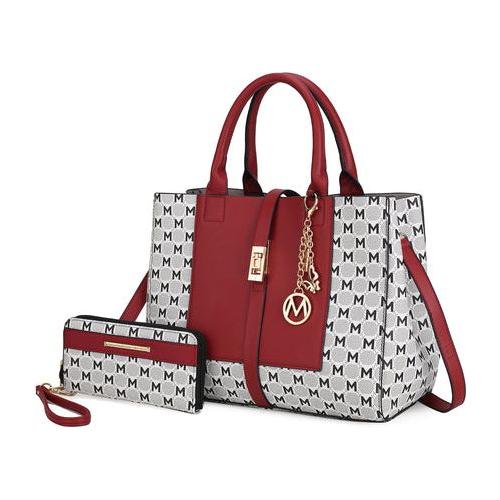 Load image into Gallery viewer, MKF Collection Yuliana Circular Print Satchel Bag with Wallet
