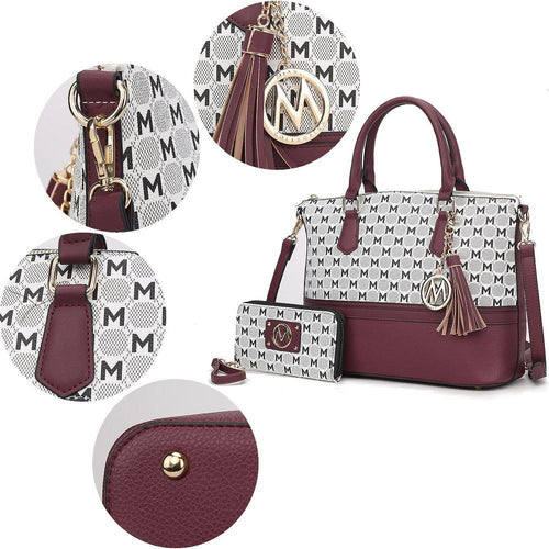 Load image into Gallery viewer, Saylor Circular M Emblem Print Women Tote Bag with Matching Wristlet
