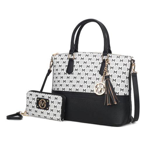 Load image into Gallery viewer, Saylor Circular M Emblem Print Women Tote Bag with matching Wristlet
