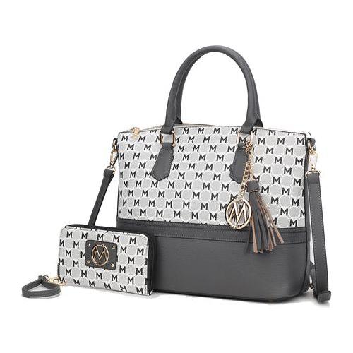 Load image into Gallery viewer, Saylor Circular M Emblem Print Women Tote Bag with matching Wristlet
