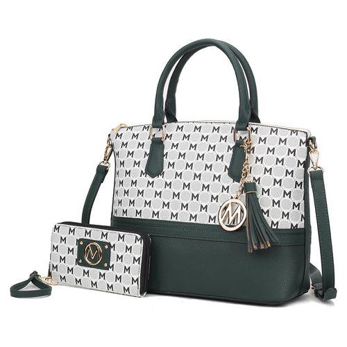 Load image into Gallery viewer, Saylor Circular M Emblem Print Women Tote Bag with matching Wristlet
