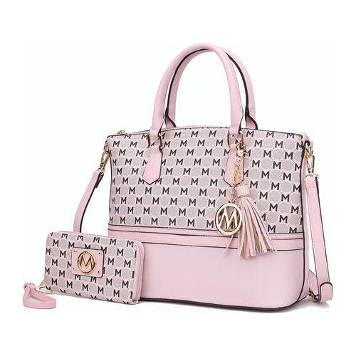 Load image into Gallery viewer, Saylor Circular M Emblem Print Women Tote Bag with Matching Wristlet
