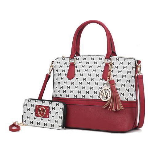 Load image into Gallery viewer, Saylor Circular M Emblem Print Women Tote Bag with matching Wristlet
