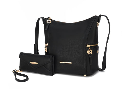 Load image into Gallery viewer, Mia K. Lux Hobo Bag with Wallet - Elegant Vegan Leather Handbag
