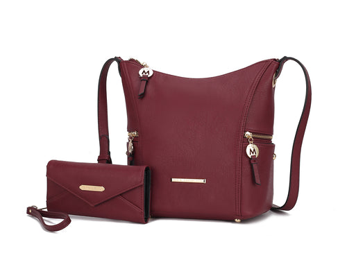 Load image into Gallery viewer, Mia K. Lux Hobo Bag with Wallet - Elegant Vegan Leather Handbag
