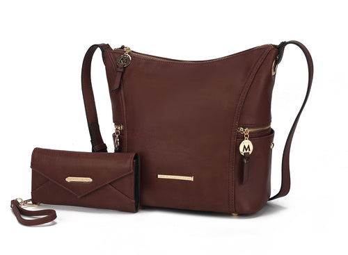 Load image into Gallery viewer, Mia K. Lux Hobo Bag with Wallet - Elegant Vegan Leather Handbag
