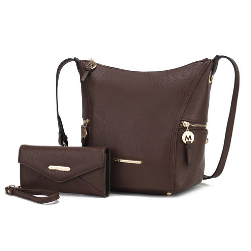 Load image into Gallery viewer, Mia K. Lux Hobo Bag with Wallet - Elegant Vegan Leather Handbag
