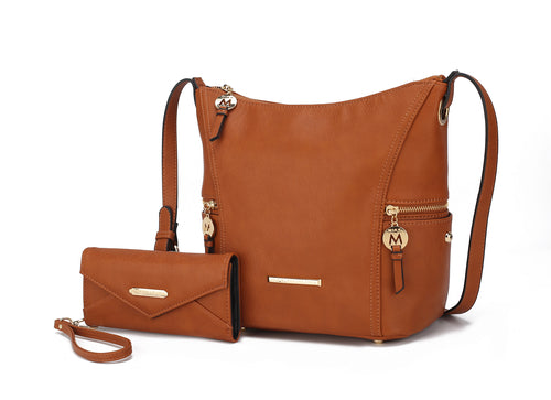 Load image into Gallery viewer, Mia K. Lux Hobo Bag with Wallet - Elegant Vegan Leather Handbag
