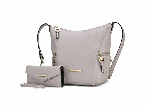 Load image into Gallery viewer, Mia K. Lux Hobo Bag with Wallet - Elegant Vegan Leather Handbag
