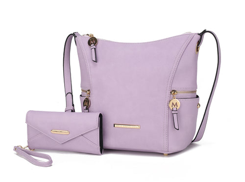 Load image into Gallery viewer, Mia K. Lux Hobo Bag with Wallet - Elegant Vegan Leather Handbag
