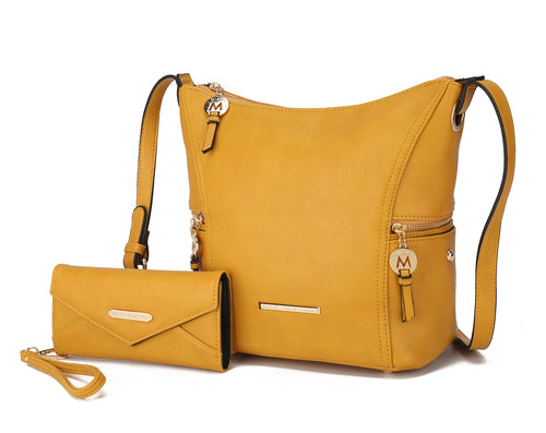 Load image into Gallery viewer, Mia K. Lux Hobo Bag with Wallet - Elegant Vegan Leather Handbag
