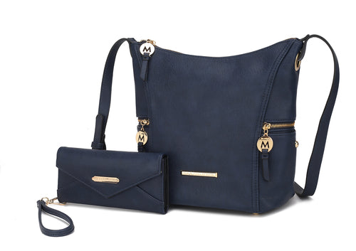 Load image into Gallery viewer, Mia K. Lux Hobo Bag with Wallet - Elegant Vegan Leather Handbag
