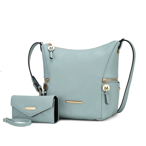 Load image into Gallery viewer, Mia K. Lux Hobo Bag with Wallet - Elegant Vegan Leather Handbag
