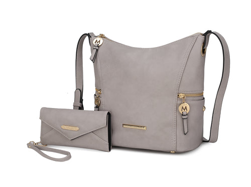 Load image into Gallery viewer, Mia K. Lux Hobo Bag with Wallet - Elegant Vegan Leather Handbag
