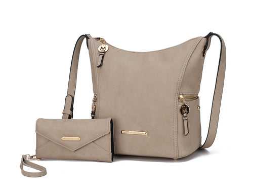 Load image into Gallery viewer, Mia K. Lux Hobo Bag with Wallet - Elegant Vegan Leather Handbag
