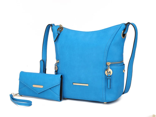 Load image into Gallery viewer, Mia K. Lux Hobo Bag with Wallet - Elegant Vegan Leather Handbag
