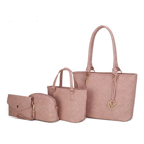 Edelyn embossed M Signature 4 PCS Tote Set