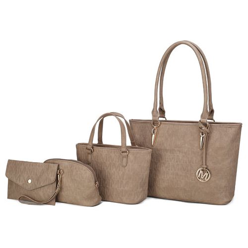 Load image into Gallery viewer, Edelyn embossed M Signature 4 PCS Tote Set
