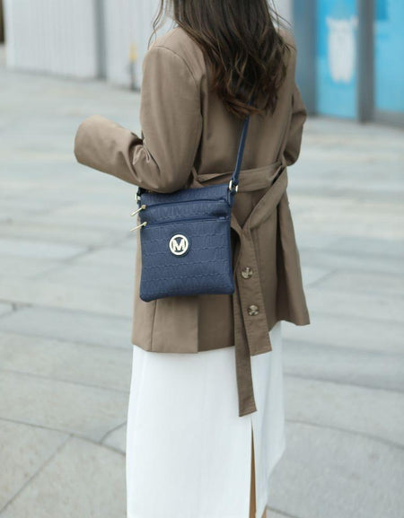 Lennit Embossed M Signature Crossbody Bag - A Touch of Luxury