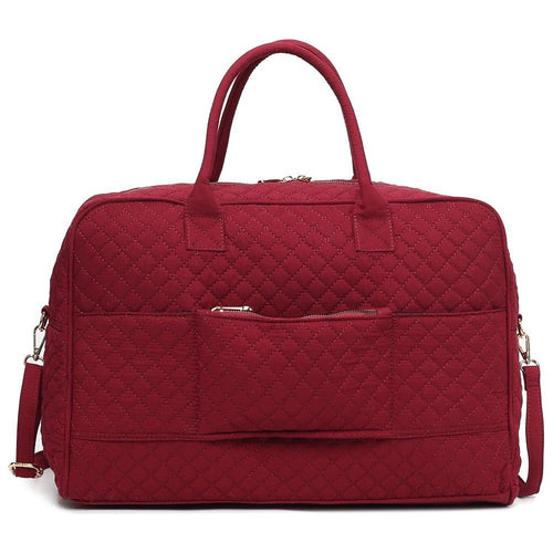 Load image into Gallery viewer, MKF Collection Jayla Solid Quilted Cotton Women Duffle Bag by Mia k
