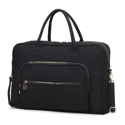 Load image into Gallery viewer, MKF Collection Jayla Solid Quilted Cotton Women Duffle Bag by Mia k
