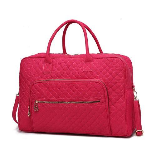 Load image into Gallery viewer, MKF Collection Jayla Solid Quilted Cotton Women Duffle Bag by Mia k
