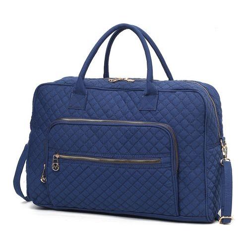 Load image into Gallery viewer, MKF Collection Jayla Solid Quilted Cotton Women Duffle Bag by Mia k
