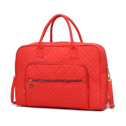 Load image into Gallery viewer, MKF Collection Jayla Solid Quilted Cotton Women Duffle Bag by Mia k
