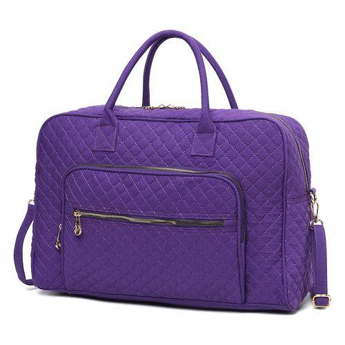 Load image into Gallery viewer, MKF Collection Jayla Solid Quilted Cotton Women Duffle Bag by Mia k
