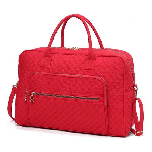 Load image into Gallery viewer, MKF Collection Jayla Solid Quilted Cotton Women Duffle Bag by Mia k
