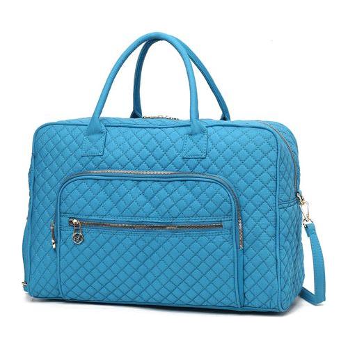 Load image into Gallery viewer, MKF Collection Jayla Solid Quilted Cotton Women Duffle Bag by Mia k
