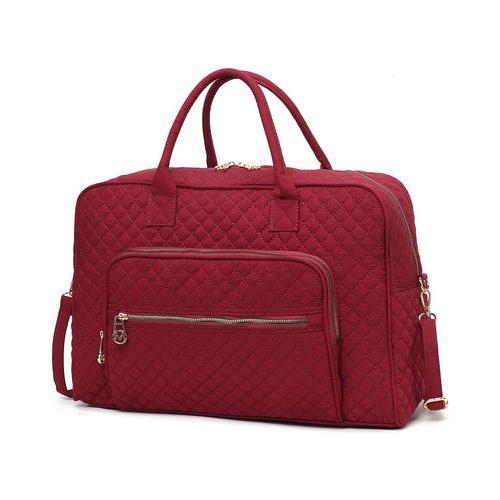 Load image into Gallery viewer, MKF Collection Jayla Solid Quilted Cotton Women Duffle Bag by Mia k
